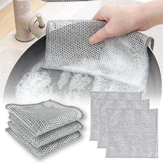 Multipurpose Wire Dishwashing Rags for Wet and Dry Pack of 10 With Free GAP CLEANING BRUSH